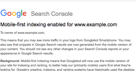 indexing notifications to Google search console